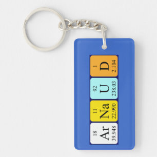 Porte-clés Clé de nom de table périodique Arnaud
