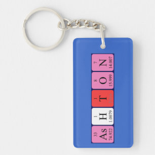 Porte-clés Clé de nom de table périodique Ashton
