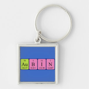 Porte-clés Clé de nom de table périodique Aubin