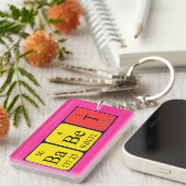 Porte-clés Clé de nom de table périodique Babet (Devant droit)