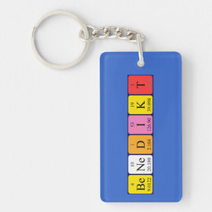 Porte-clés Clé de nom de table périodique Benedikt
