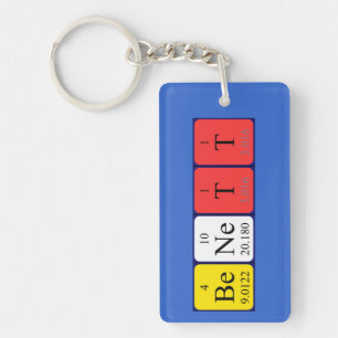 Porte-clés Clé de nom de table périodique Benett