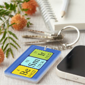 Porte-clés Clé de nom de table périodique Besmir (Devant droit)