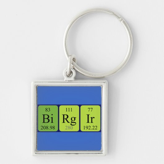 Porte-clés Clé de nom de table périodique Birgir (Devant)