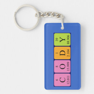 Porte-clés Clé de nom de table périodique Cody
