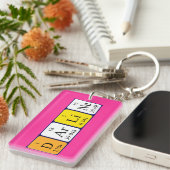 Porte-clés Clé de nom de table périodique Darline (Devant droit)