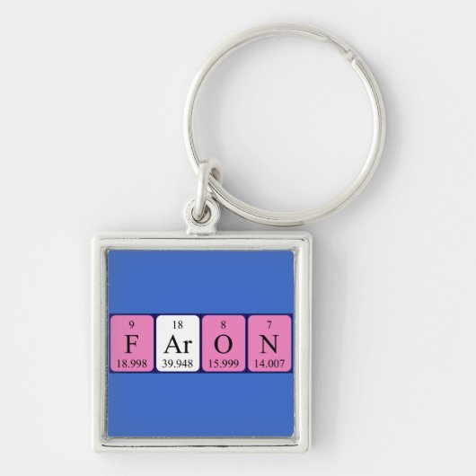 Porte-clés Clé de nom de table périodique de Faron (Devant)