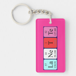 Porte-clés Clé de nom de table périodique de la lanette