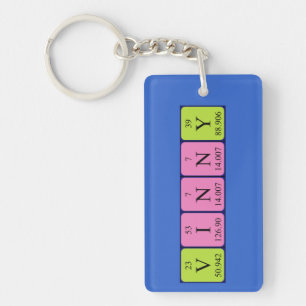 Porte-clés Clé de nom de table périodique de Vinny