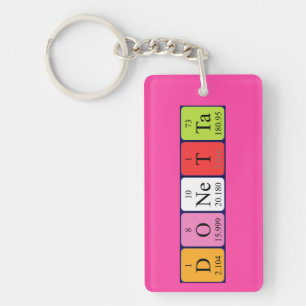 Porte-clés Clé de nom de table périodique Donetta