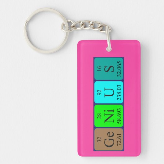Porte-clés Clé de nom de table périodique du génie (Devant)