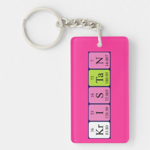 Porte-clés Clé de nom de table périodique du Kristan