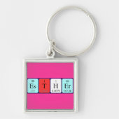 Porte-clés Clé de nom de table périodique Esther (Devant)