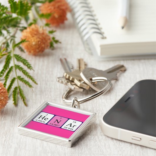 Porte-clés Clé de nom de table périodique Henar (Côté)