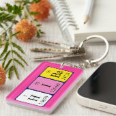 Porte-clés Clé de nom de table périodique Hiba (Devant droit)