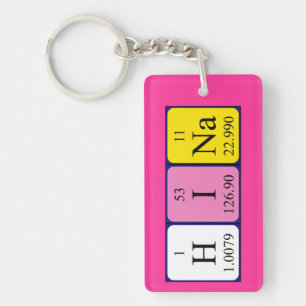 Porte-clés Clé de nom de table périodique Hina