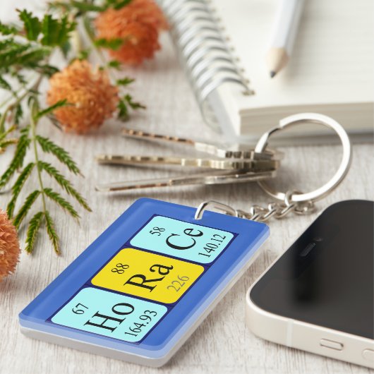 Porte-clés Clé de nom de table périodique Horace (Devant droit)