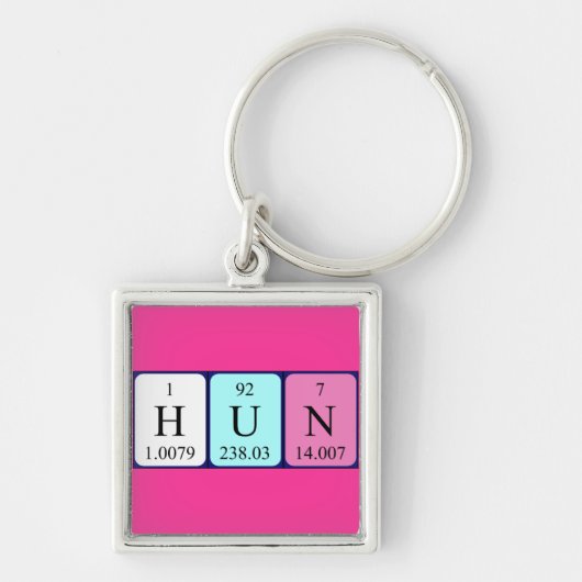 Porte-clés Clé de nom de table périodique Hun (Devant)