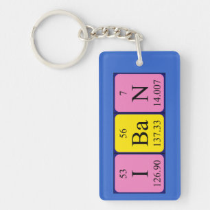 Porte-clés Clé de nom de table périodique Iban