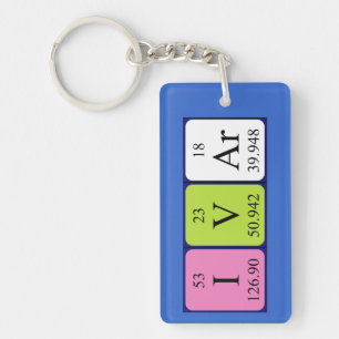 Porte-clés Clé de nom de table périodique Ivar