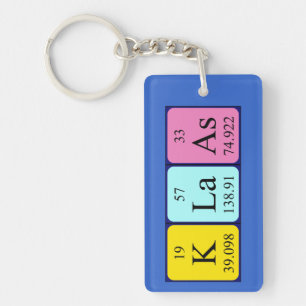 Porte-clés Clé de nom de table périodique Klaas