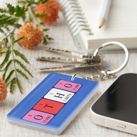 Porte-clés Clé de nom de table périodique Otho (Devant droit)