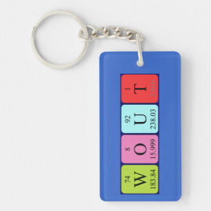 Porte-clés Clé de nom de table périodique Wout