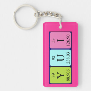 Porte-clés Clé de nom de table périodique Yui