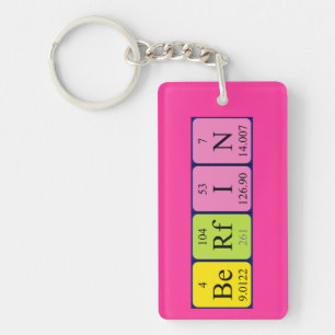 Porte-clés Clé de nom du tableau périodique Berfin