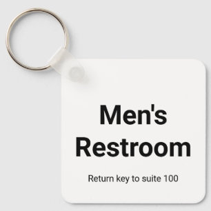 Porte-clés Clé de retour des toilettes pour hommes 2 côtés Bl