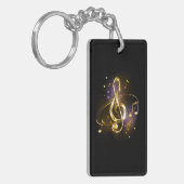 Porte-clés Clé de Sol Musicale en Or (Devant gauche)
