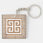 Porte-clés Clé grecque blanc Design Porte - clé acrylique (Dos)