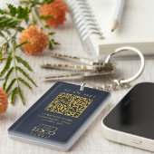 Porte-clés Clé moderne QR Code de logo d'entreprise personnal (Devant droit)