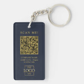 Porte-clés Clé moderne QR Code de logo d'entreprise personnal (Dos)