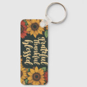 Porte-clés Clé Rectangle en Aluminium Grateful, Thankful, Ble (Verso)