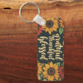 Porte-clés Clé Rectangle en Aluminium Grateful, Thankful, Ble (Recto)