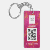 Porte-clés Clé rose personnalisée professionnelle du logo pro (Devant gauche)