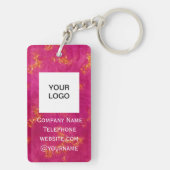 Porte-clés Clé rose personnalisée professionnelle du logo pro (Dos)