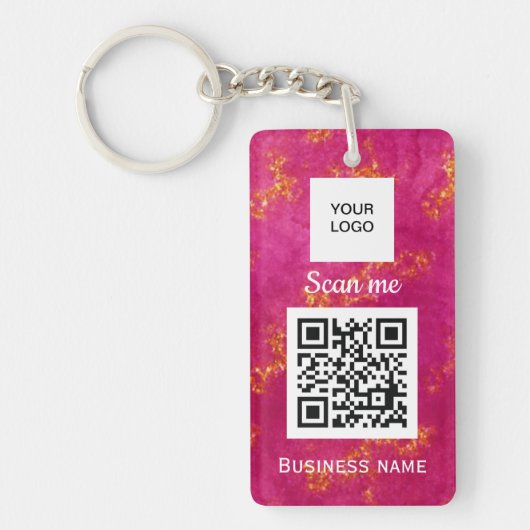 Porte-clés Clé rose personnalisée professionnelle du logo pro (Devant)