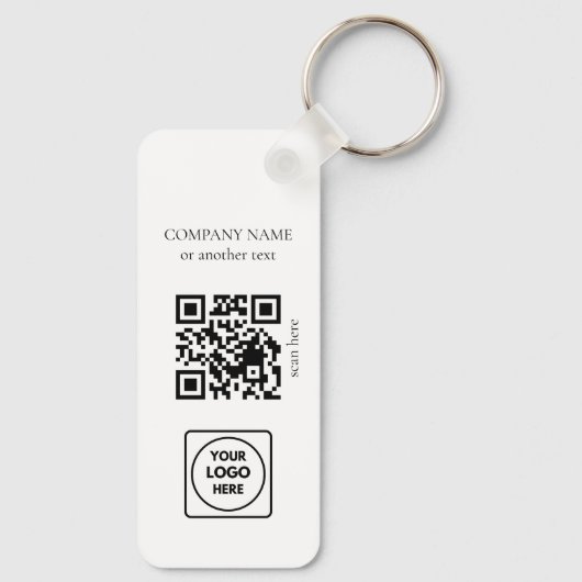 Porte-clés Clean Business Logo QR Code Horizontal Keychains (Verso)
