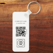 Porte-clés Clean Business Logo QR Code Horizontal Keychains (Verso)
