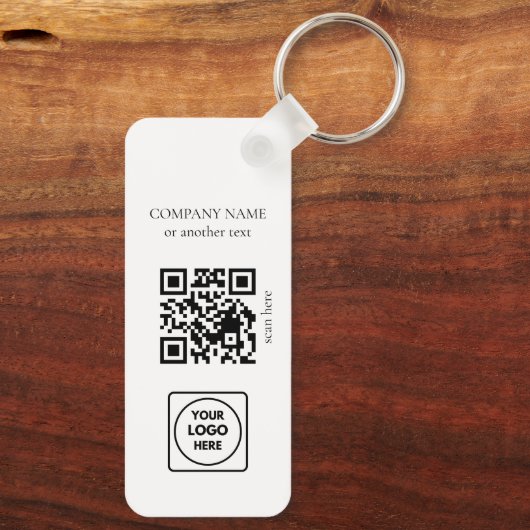 Porte-clés Clean Business Logo QR Code Horizontal Keychains (Verso)