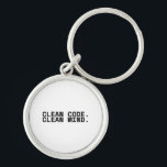 Porte-clés Clean Code Clean Mind Minimalist Technical<br><div class="desc">Carry the mindset. A clear, heavy-duty acrylic keychain featuring high-definition printing on both sides for a modern accessory rooted in discipline.</div>