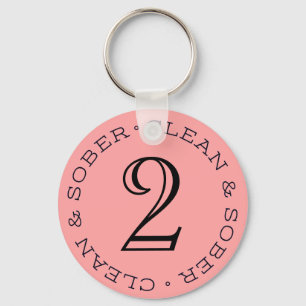 Porte-clés Clean Time Sobriety Birthday Keyring Recovery Gift