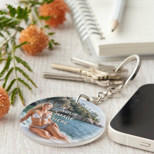 Porte-clés CLEAR! 🔑 Acrylic Keychain – Add Image or Text (Devant droit)