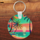 Porte-clés Clearwater Beach Florida Tropical Palm Tree 1950 (Recto)