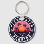 Porte-clés Clearwater Beach Floride Rétro Sunset Souvenirs (Verso)