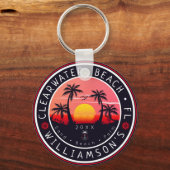 Porte-clés Clearwater Florida Retro Sunset Souvenirs 80s (Recto)