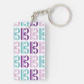 Porte-clés Clef d'alto - pourpre et Teal (Dos)