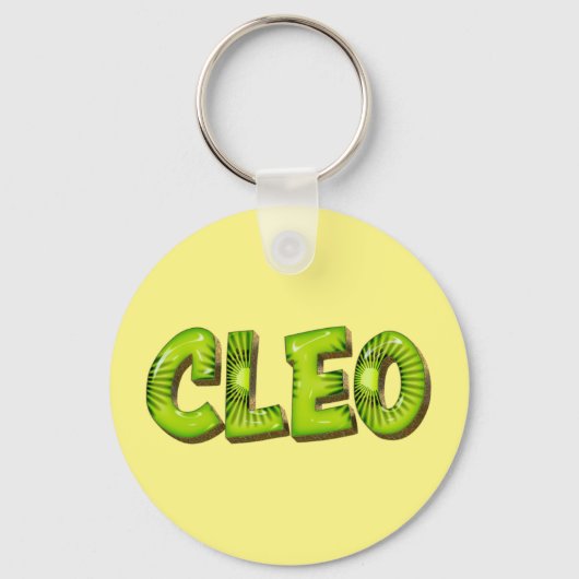 Porte-clés Cleo Name Kiwi Design (Recto)